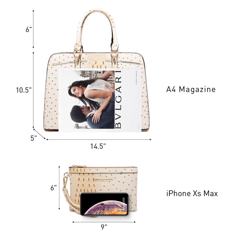 DASEIN Women Handbag Wallet Tote Shoulder Hobo Bag Top Handle Satchel Purse Set 2pcs with 3 Compartments - Image 4