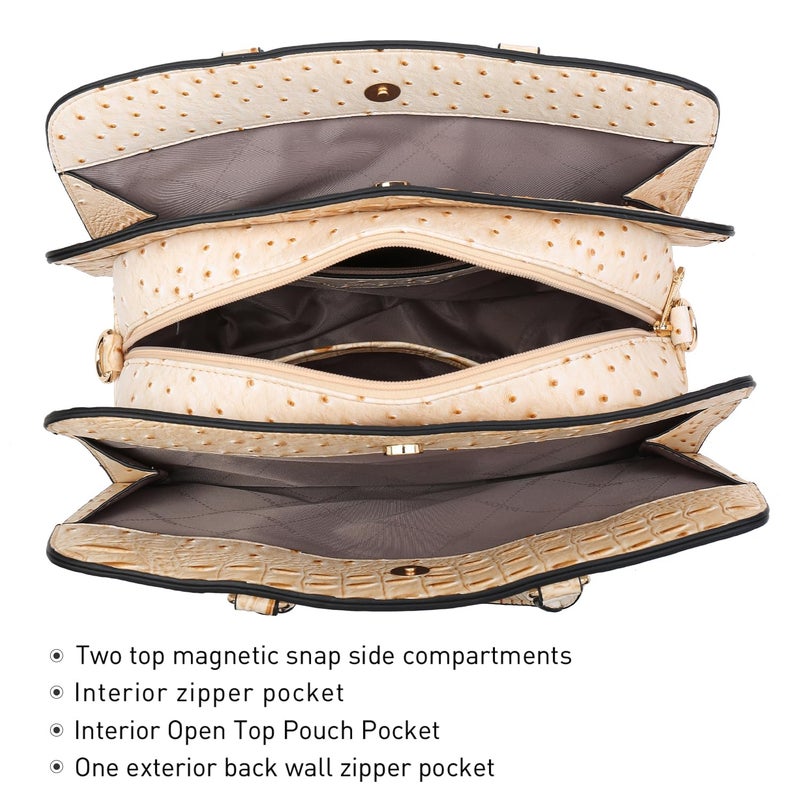 DASEIN Women Handbag Wallet Tote Shoulder Hobo Bag Top Handle Satchel Purse Set 2pcs with 3 Compartments - Image 5