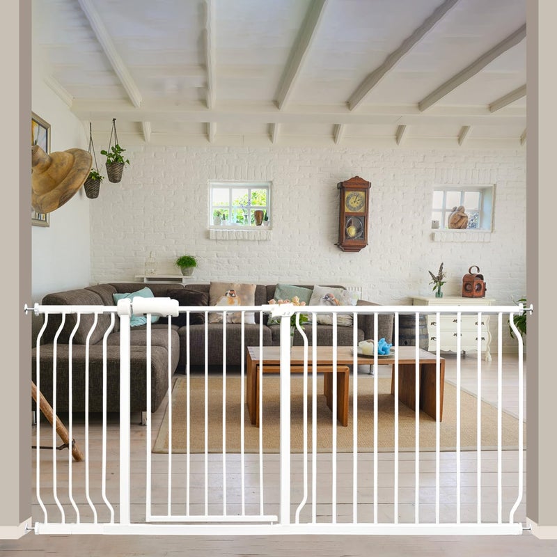 Vothco Extra Wide 67715 Inch Baby Gates for Stairs Doorways  No Drilling Pressure Mounted Pet Gates for Kids and Dogs