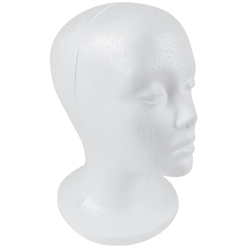 SHANY Styrofoam Model Heads ,Hat Wig Foam Mannequin Female Wig Head Stand ,Mannequin Head for wigs , Wig Holder - Round Base , 10.5 Tall with 20 1/2 Inches Circumference Female Mannequin Head -1 Piece - Image 1