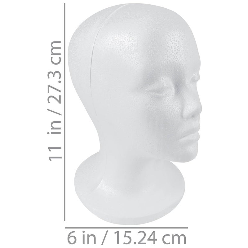 SHANY Styrofoam Model Heads ,Hat Wig Foam Mannequin Female Wig Head Stand ,Mannequin Head for wigs , Wig Holder - Round Base , 10.5 Tall with 20 1/2 Inches Circumference Female Mannequin Head -1 Piece - Image 4
