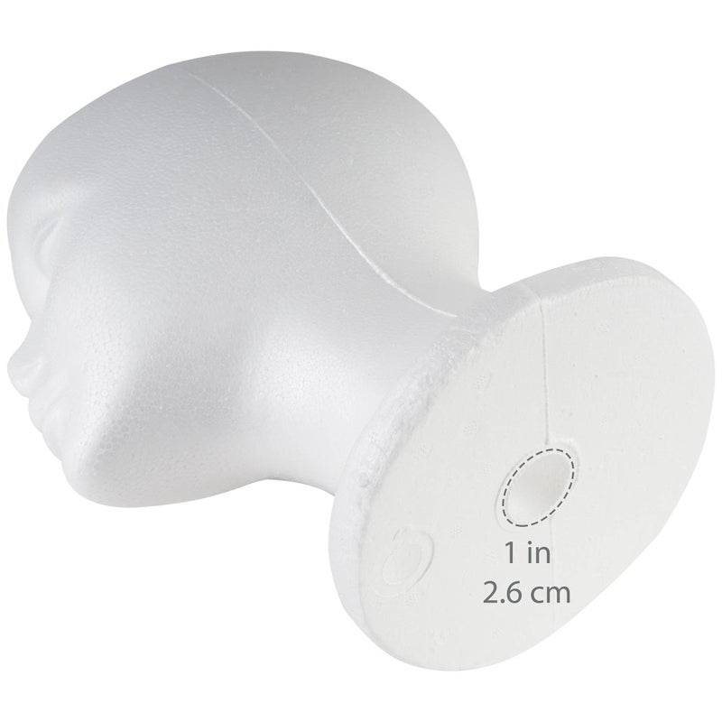 SHANY Styrofoam Model Heads ,Hat Wig Foam Mannequin Female Wig Head Stand ,Mannequin Head for wigs , Wig Holder - Round Base , 10.5 Tall with 20 1/2 Inches Circumference Female Mannequin Head -1 Piece - Image 3