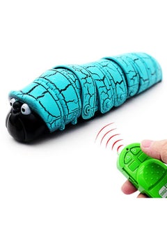 Rc Bug Remote Control Worm Realistic Caterpillar Inchworm Electronic Animal Toys Fake Insect Car Vehicle Kids Birthday Gifts (Blue)