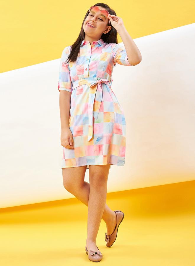 ستايلو بج فستان قميص كاروهات من ستايلو باغ بحزام ربط - Image 1