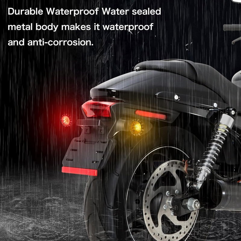NTHREEAUTO إشارات الانعطاف الخلفية NTHREEAUTO LED للدراجات النارية، ضوء الفرامل الخلفي الأحمر البرتقالي - Image 4