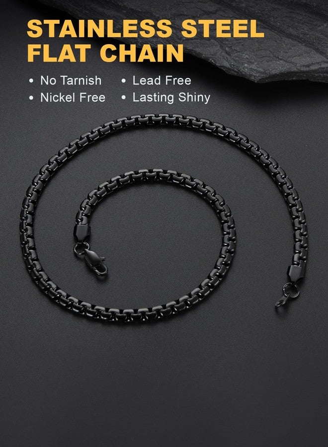 U7 Black Cuban Link Chain for Men Stainless Steel Mens Necklaces 6mm Neck Chains Accessories Jewelry for Men - Image 3