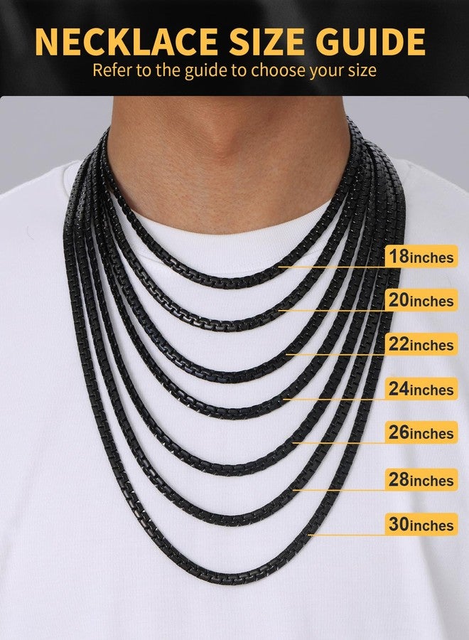 U7 Black Cuban Link Chain for Men Stainless Steel Mens Necklaces 6mm Neck Chains Accessories Jewelry for Men - Image 4