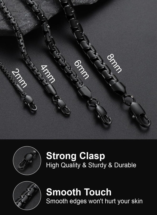 U7 Black Cuban Link Chain for Men Stainless Steel Mens Necklaces 6mm Neck Chains Accessories Jewelry for Men - Image 5