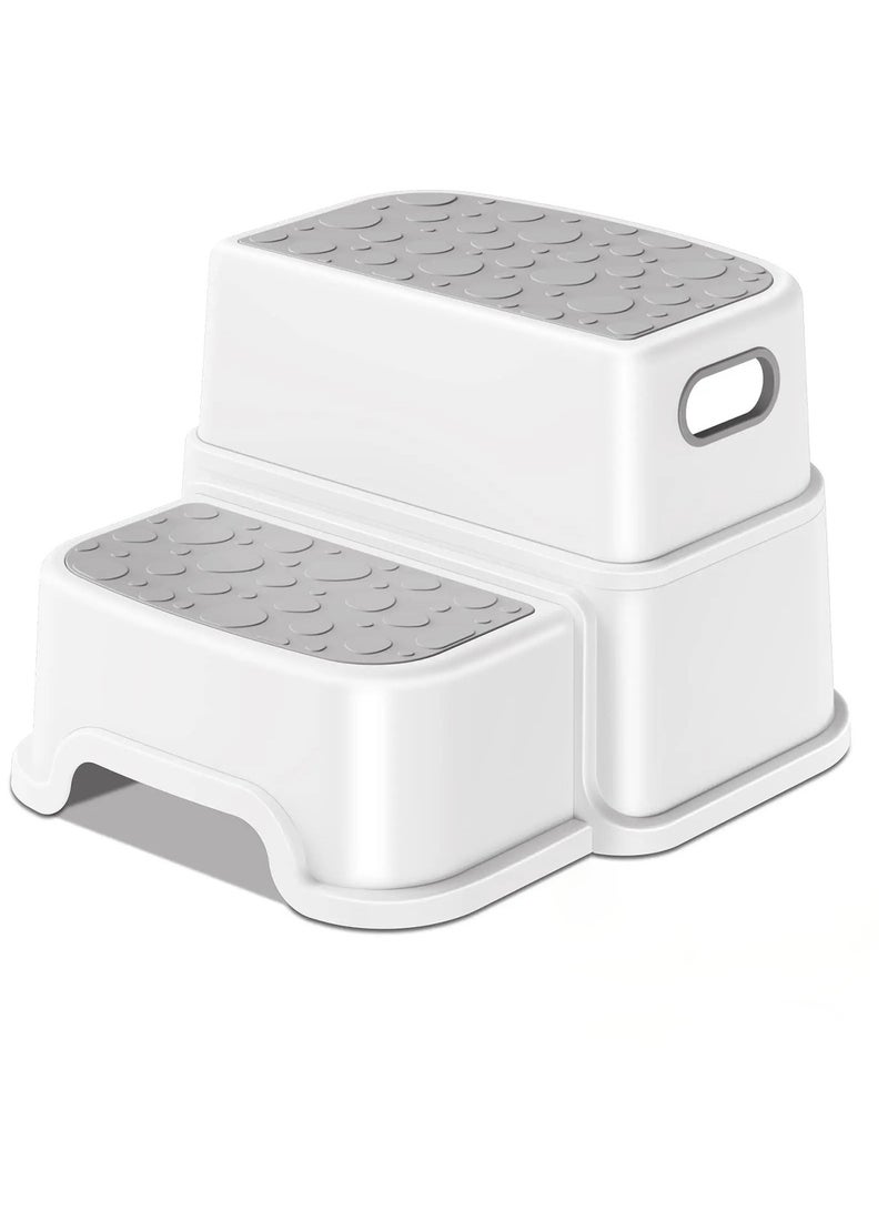 GT-Wheel Toddler Step Stool for Bathroom Sink Toilet Potty Training 2 Step Stool with Handle - Image 1