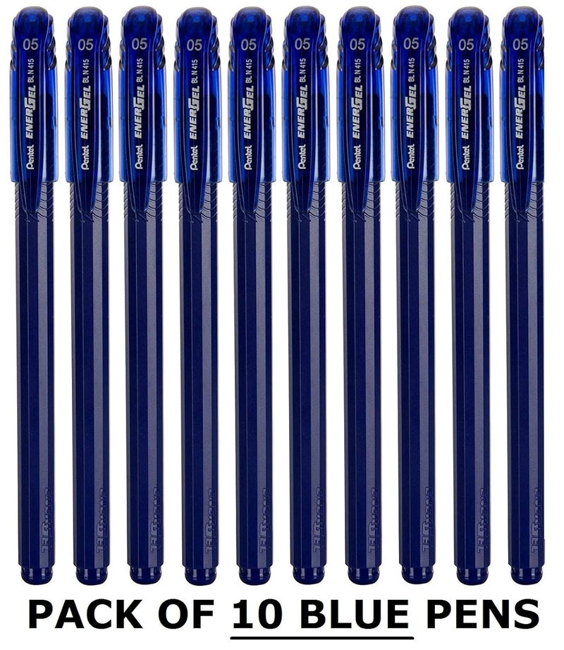 Pentel Energel Roller Gel Pen Set - Pack of 8 (Blue) Energel 0.5 Roller Ball Pen Set - Pack of 10 (Blue) - Image 2
