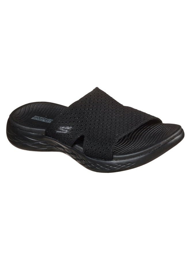SKECHERS Women's Slide Sandal Black 8, 38 EU - Image 3
