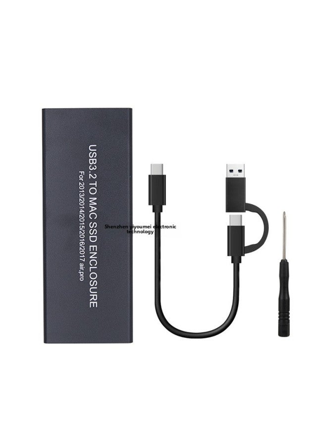 For Apple MacBook Air/Pro Solid External Hard Disk Box 2013-2017 SSD Usb3.2-Color:Hard Disk Box + C- A- C Dual-use Line  - Image 1
