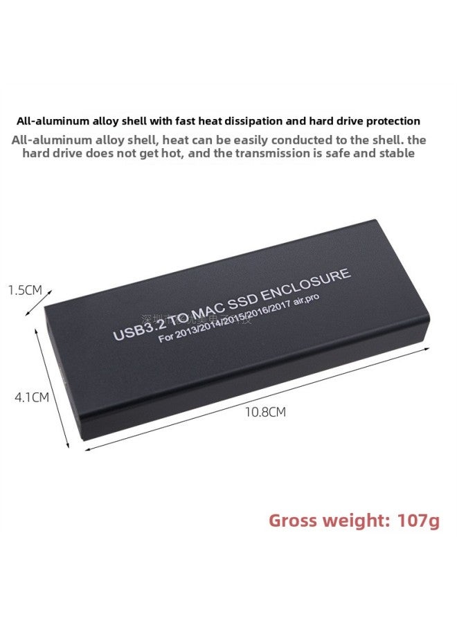 For Apple MacBook Air/Pro Solid External Hard Disk Box 2013-2017 SSD Usb3.2-Color:Hard Disk Box + C- A- C Dual-use Line  - Image 4