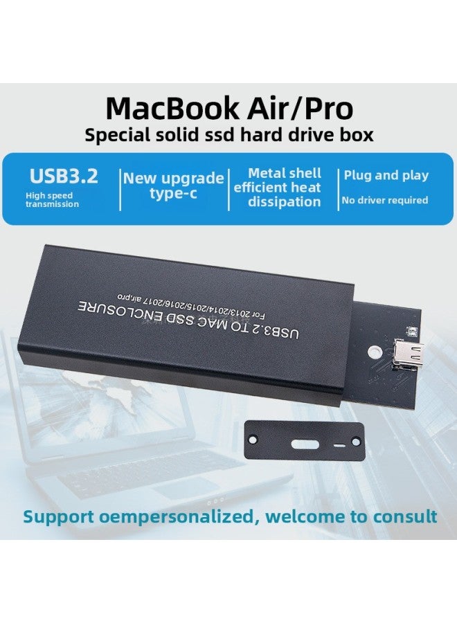 For Apple MacBook Air/Pro Solid External Hard Disk Box 2013-2017 SSD Usb3.2-Color:Hard Disk Box + C- A- C Dual-use Line  - Image 2