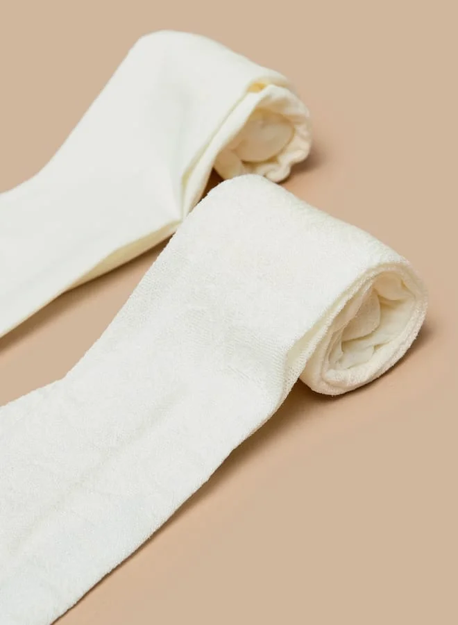 Barefeet Solid Tights with Elasticated Hem - Set of 2