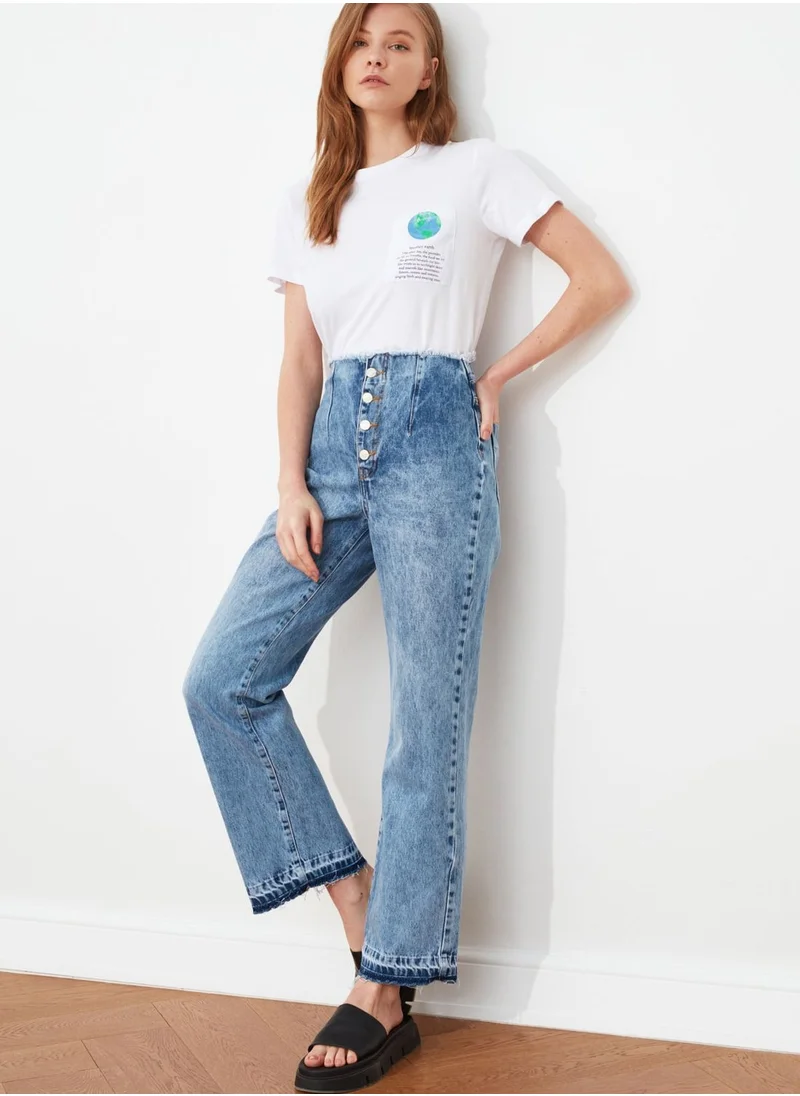 trendyol High Waist Straight Jeans