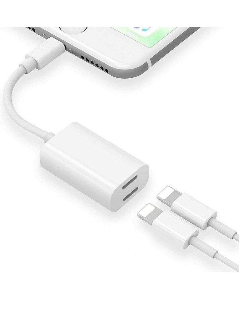 GENNEXT Double Lightning Headphone Splitter, 2 in 1 Dual Lightning Headphone Audio & Charge Cable Compatible for iPhone 12/11/XS/XR/X 8 7/iPad, Support Sync Data + Music Control + Call - Image 1