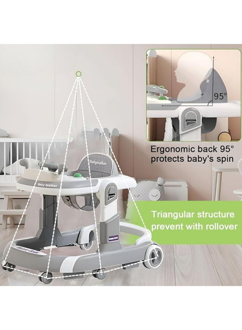 ماس مشاية اطفال للاطفال، مشاية تعليمية 3 في 1 قابلة للطي للاطفال الصغار مع عجلة قيادة وموسيقى بارتفاع قابل للتعديل وصينية تغذية وكرسي للاطفال - Image 3