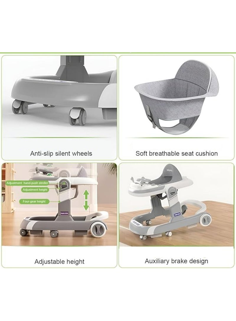 ماس مشاية اطفال للاطفال، مشاية تعليمية 3 في 1 قابلة للطي للاطفال الصغار مع عجلة قيادة وموسيقى بارتفاع قابل للتعديل وصينية تغذية وكرسي للاطفال - Image 4