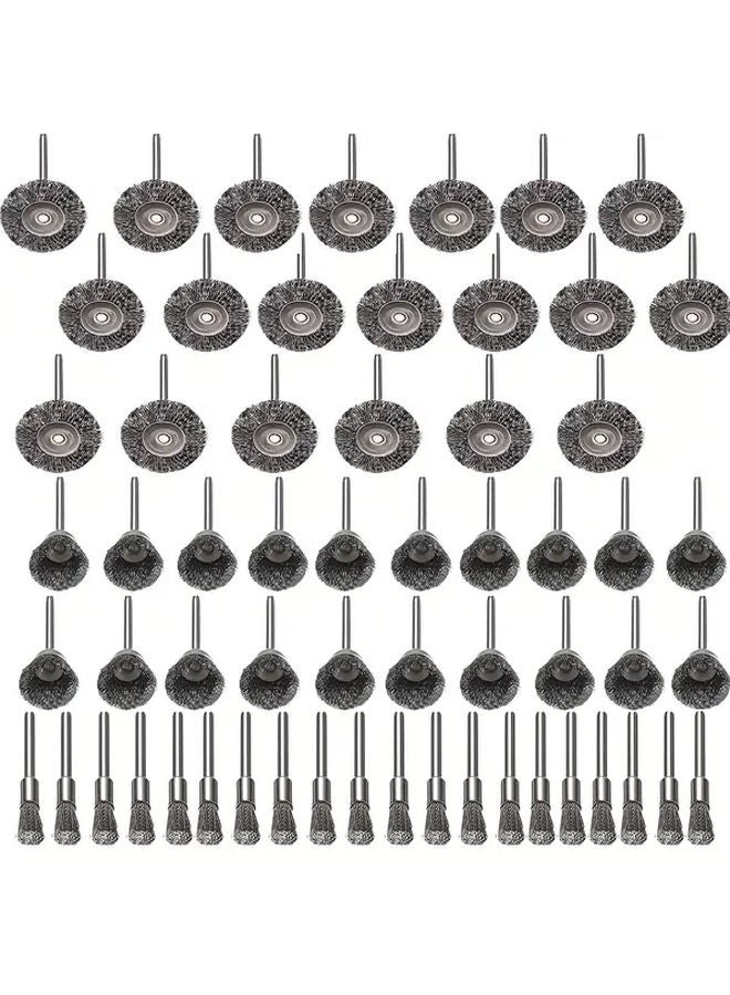 60pcs Set Rotating Tool Accessories Wire Brushes Including Wheel And Pen Brushes - Image 1