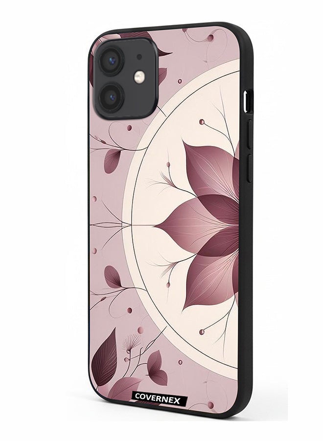 Covernex Apple iPhone 12 Protective Case Cover Printed Featuring Abstract Lotus Leaf - Image 1