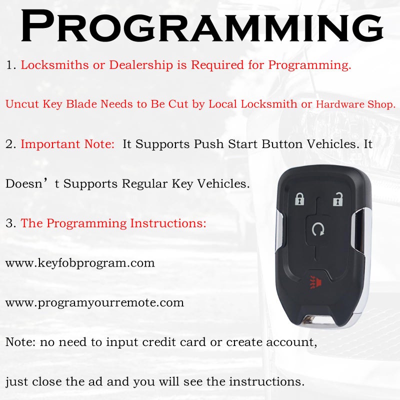 SUPALAND Keyless Entry Remote Control Start Key Fob Replacement Fits for GMC Terrain 2018 2019 2020 2021 2022 HYQ1AA 13584512 315 MHz - Image 4