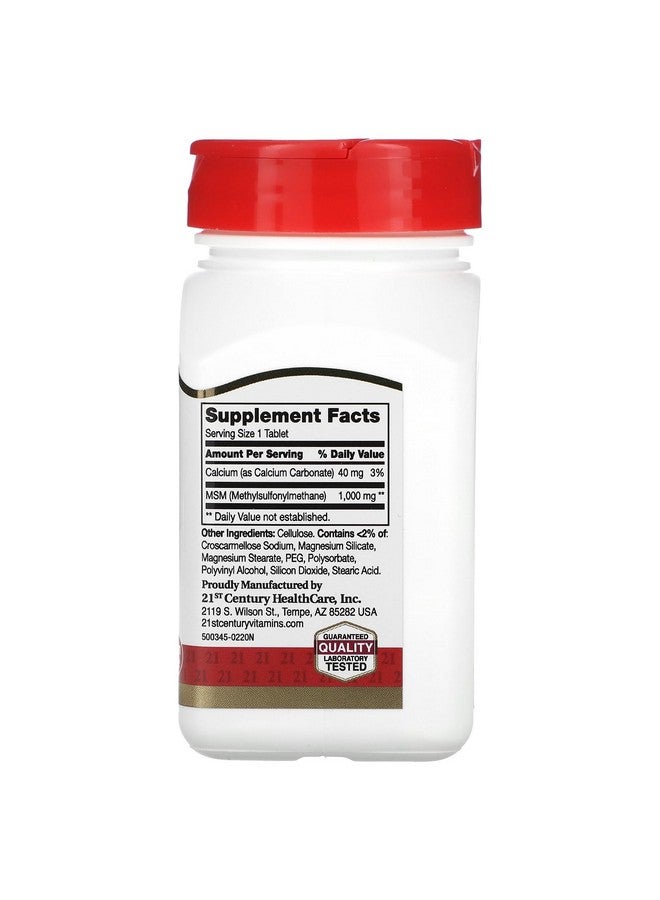 21st Century أقراص MSM 1000 ملغ من القرن الحادي والعشرين، 90 حبة - Image 2