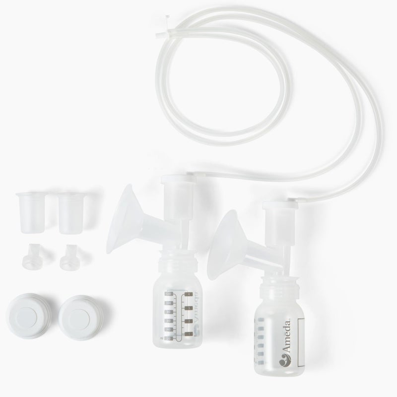 Ameda HygieniKit Universal Milk Collection System | Hands Free Breast Pump Accessories | (New & Improved) | Breastfeeding Supplies | Pumping Essentials | Flanges, Bottles, Valves, Diaphragms & Tubing - Image 1