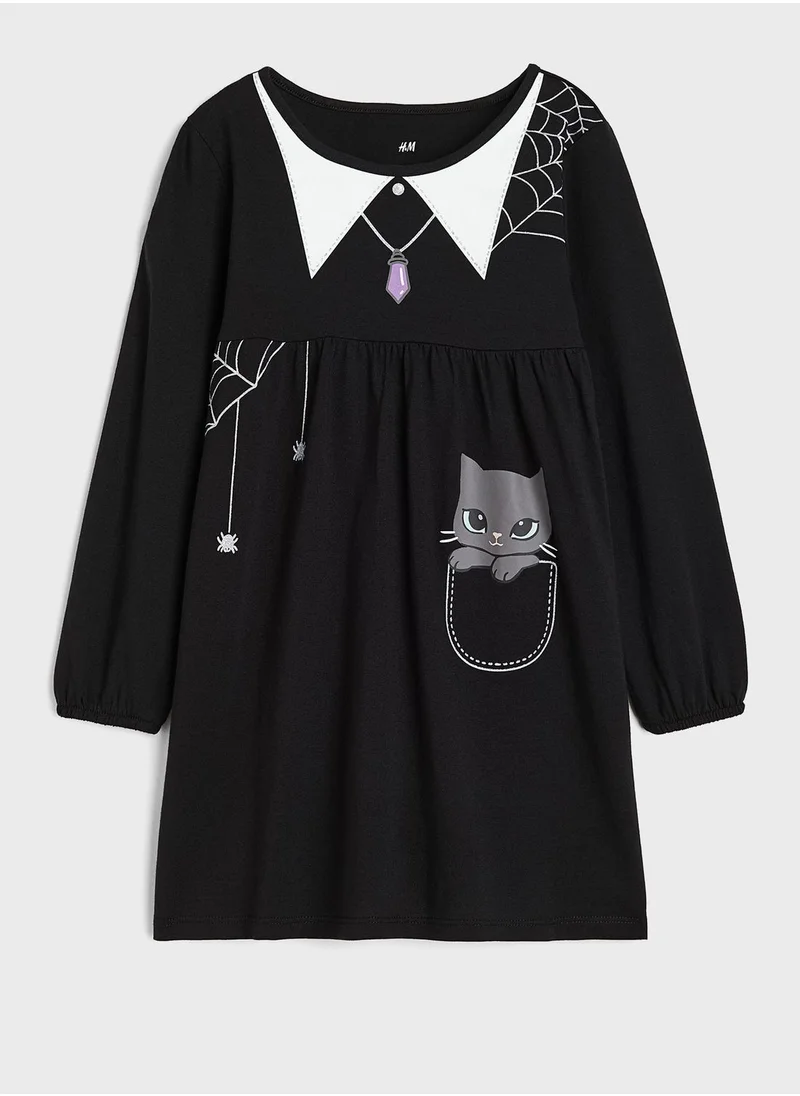 H&M Kids Printed Jersey Midi Dress