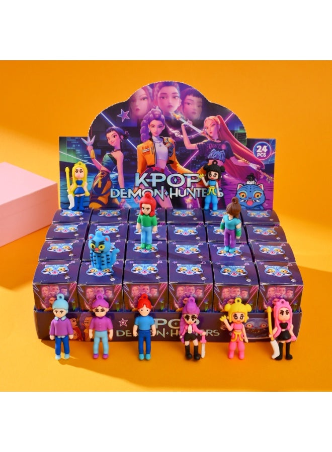 general KPop Demon Hunters Blind Box Doll Keychain Exquisite Pendant with Colored Bead Chain Pendant - Image 2