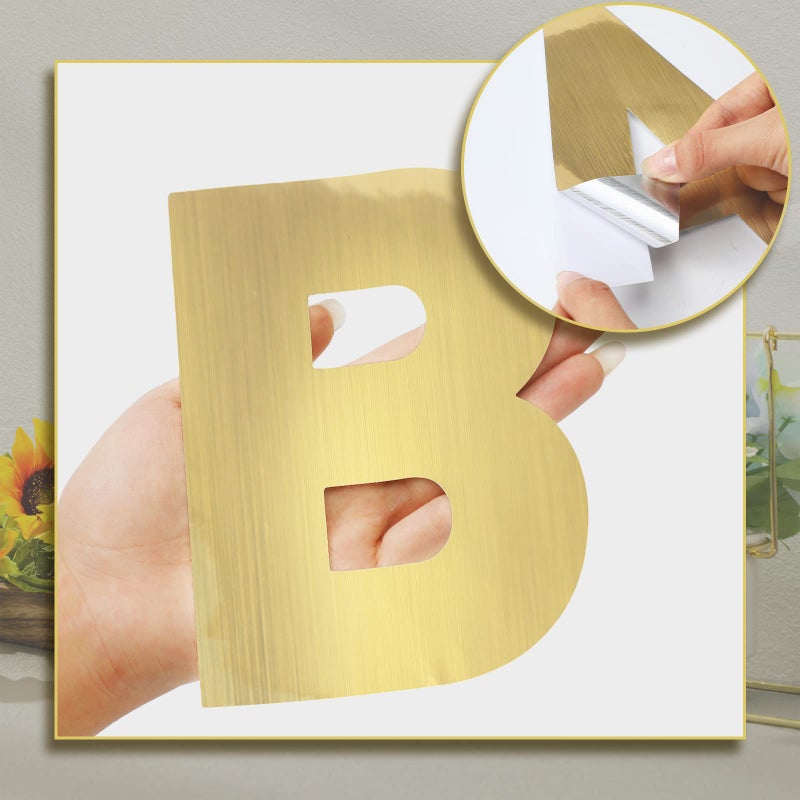 Seajan 184 Pcs Giant Letter Stickers Reflective Alphabet Stickers 6 Inch DIY Adhesive Waterproof Vinyl Letter Numbers Letras Grandes para Decoracion for School Glass Home Party Decor(Gold) - Image 3