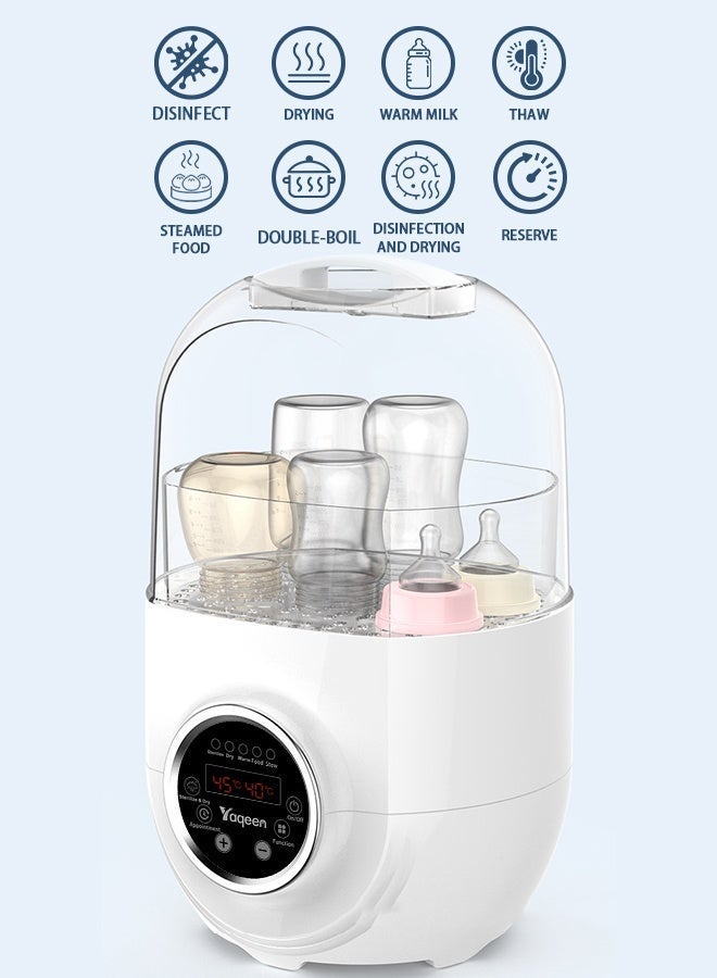 Yaqeen Premium 8-in-1 Baby Bottle Warmer & Sterilizer - Fast Milk Heater with Dryer, Double Bottle Design, Accurate Temp Control & LCD Display - BPA Free - Image 2