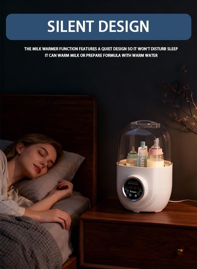 Yaqeen Premium 8-in-1 Baby Bottle Warmer & Sterilizer - Fast Milk Heater with Dryer, Double Bottle Design, Accurate Temp Control & LCD Display - BPA Free - Image 3