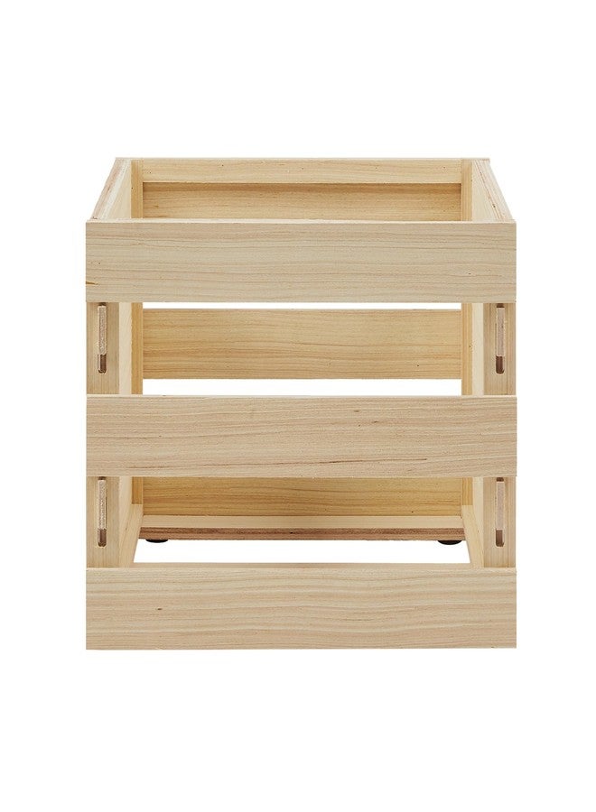 Crosley AC1050A-BB Vinyl Record Storage Crate, Natural - Image 2