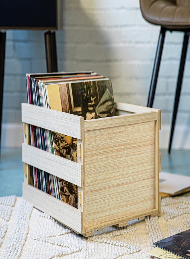 Crosley AC1050A-BB Vinyl Record Storage Crate, Natural - Image 5