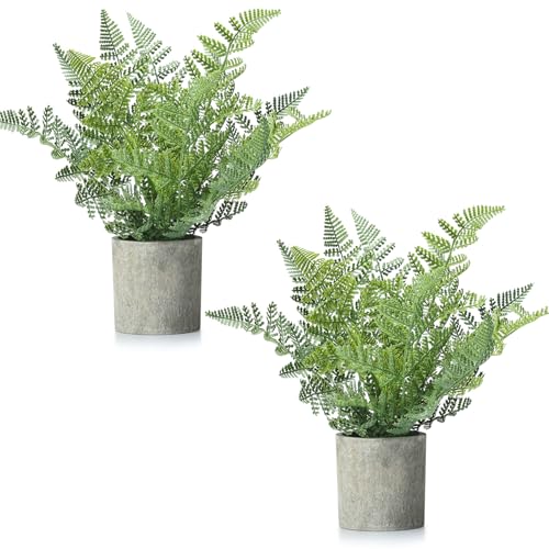 FAVOWREATH 2 Pack Small Fake Plants Potted Artificial Plants Indoor for Home Decor Office Room Farmhouse Indoor Table Bathroom Decor - Image 1