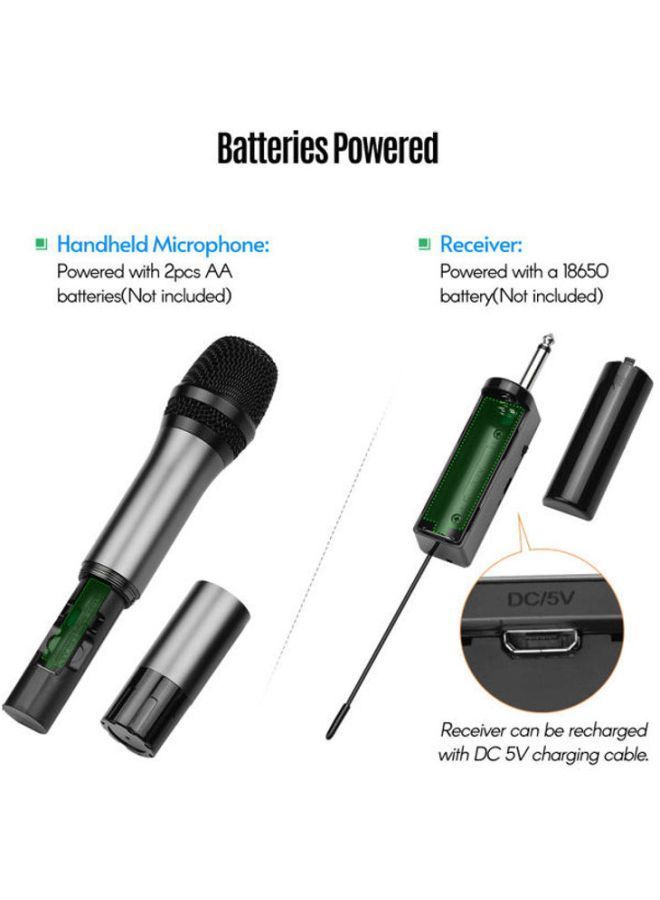 NIBEMINENT Wireless Microphone With 16 Channels I7313-1-G Silver - Image 3