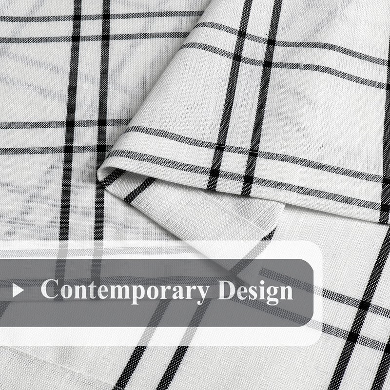 Bapawfish Black and Whith Buffalo Plaid Plaid Dequered Window بطول 63 بوصة فحص مزرعة مزرعة مخططة ريفي الستائر الستائر العلاج لغرفة النوم وغرفة المعيشة (2 لوحات 40 "" x63 "" أسود) - Image 5