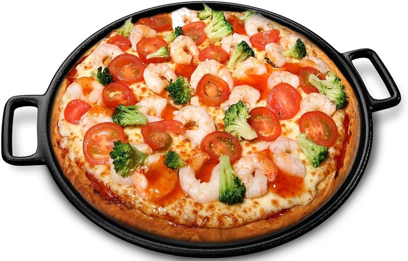Home-Complete Cast Iron Pizza Pan - 14-Inch Baking Pan for Oven, Stovetop, Grill, or Campfires - Durable, Even-Heating, Versatile Cast Iron Griddle by - Image 4
