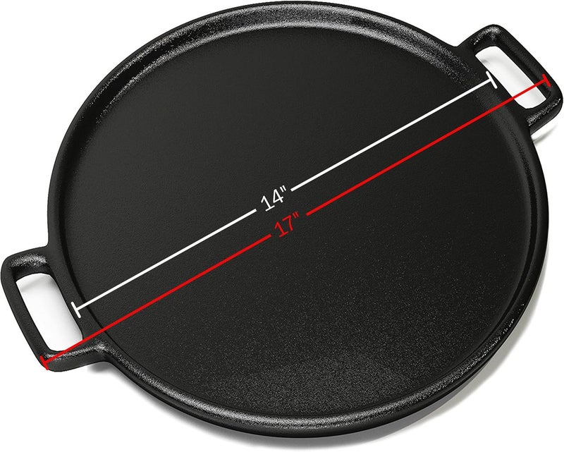 Home-Complete Cast Iron Pizza Pan - 14-Inch Baking Pan for Oven, Stovetop, Grill, or Campfires - Durable, Even-Heating, Versatile Cast Iron Griddle by - Image 3