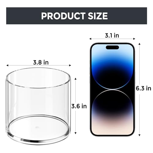 MaxGear 2 Pack Pen Holder Acrylic Cylinder Container, Round Pencil Holder for Desk Pen Cups for Utensil Makeup Brush, Clear Stationery Organizer for School Home Supplies Office Desk Accessories - Image 4