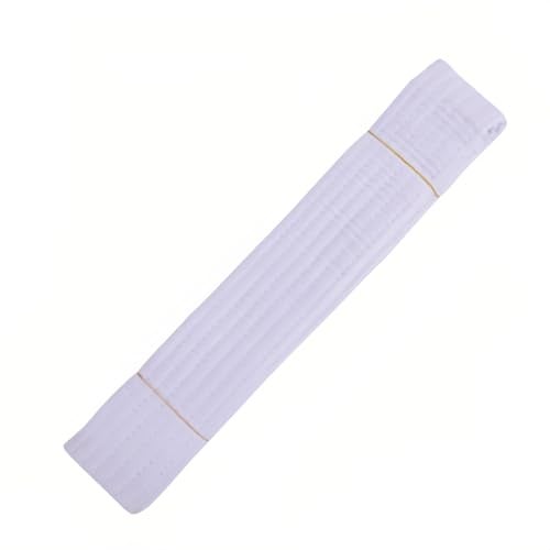 FANBODTA Premium 280cm/110 White Martial Arts Belt for Taekwondo Karate Judo - Double-Layered Cotton Core, Handcrafted Reinforced Stitching, Durable & Comfortable Unisex Durable (Adult/little hand) - Image 1