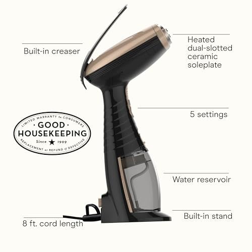 CONAIR مكواة بخار محمولة من كونير للملابس، بخار قماش توربو إكستريم ستيم 1875 واط، تصميم محمول باليد، بخار قوي يتغلغل، حصري على أمازون، أسود - Image 2