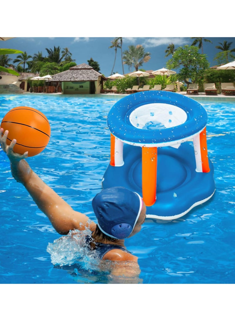 GGOOT Inflatable Volleyball Net & Basketball Hoops Pool Float Set, Floating Swimming Game Toy for Kids and Adults, Volleyball Court(118”x28”x37”) | Basketball Hoop (35”x23”x35”), Orange  - Image 3