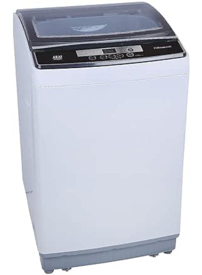 Akai 10kg Fully Automatic Top Load Washing Machine withDigital Panel, Intelligent Waterfall System, Pulsator, Prewash Cycle, Superior Wash, Soft Closing Lid, Light Grey WMMA-X10TL 10 kg WMMA-X10TL white