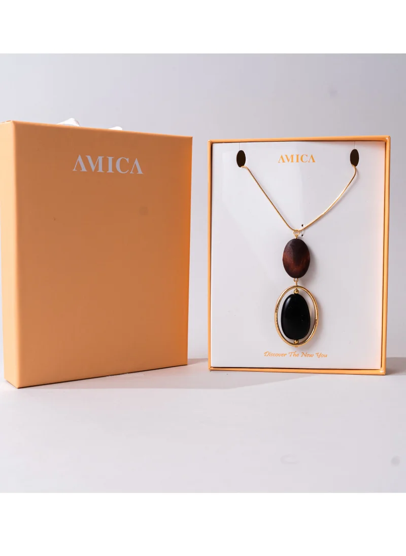 AMICA Long Double Pendant Necklace