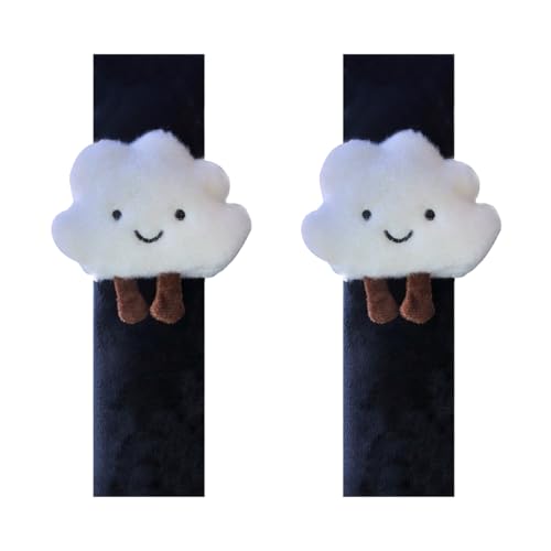 UHANBUT Fluffy Cloud Car Seat Belt Pads Cute Seat Belt Covers for More Comfortable Driving Safety Seatbelt Shoulder Strap Cushion Protect Shoulder and Neck Backpack Shoulder Pad for Kids Adults 2PCS - Image 1