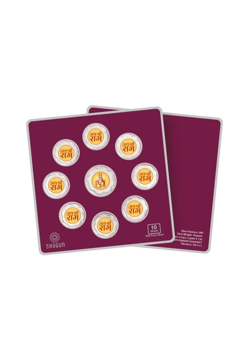 KHUSHBOO JEWELS 10 GRAMS 999 SILVER HANUMAN JI SHAGUN COIN BOX - Image 3