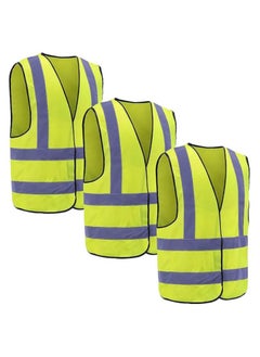 VINSTAR Reflective Safety Vest, High Visibility Breathable Day Night Warning Safety Jacket -100% Polyester Fluorescent Fabric With Piping and 360° Protection!, Velcro Closure ( 3XL)   3  - Image 1