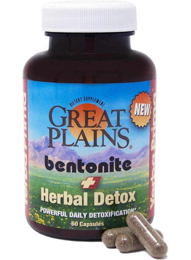 Yerba Prima , Great Plains Bentonite + Herbal Detox, 60 Capsules - Image 1